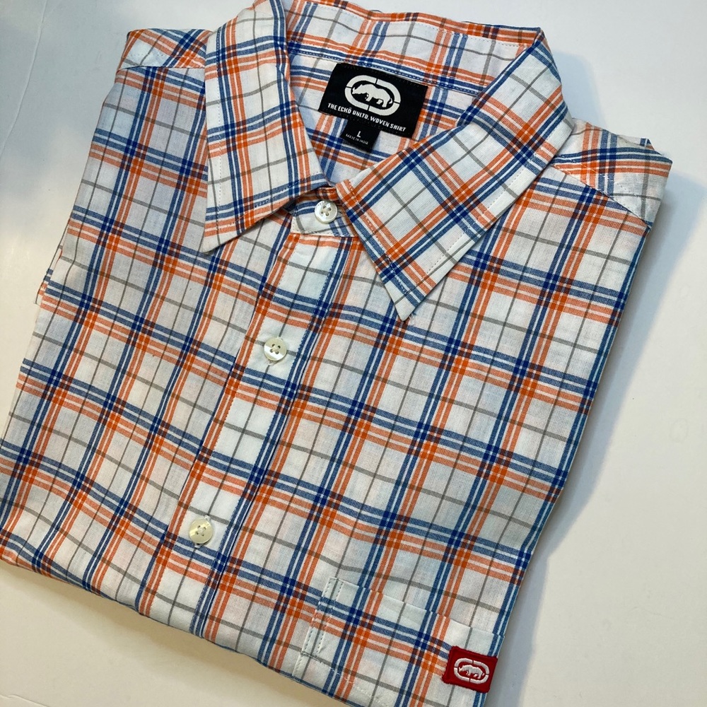 Ecko UNLTD Men's Plaid Short Sleeve Woven Shirt